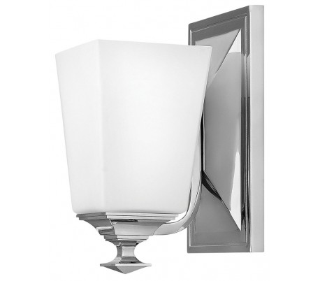 Avon Badeværelseslampe i stål og glas H19,1 cm 1 x G9 LED - Poleret krom/Hvid