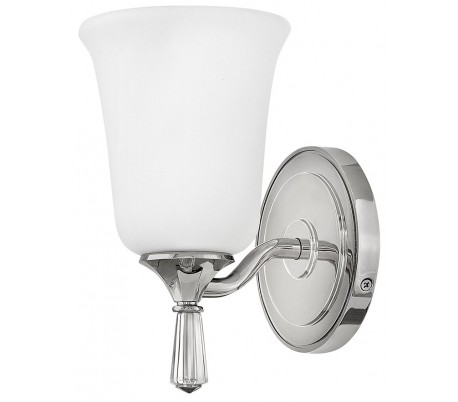 Baldwin Badeværelseslampe i stål og glas H21 cm 1 x G9 LED - Poleret krom/Hvid