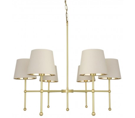 Arizona lysekrone Ø85 cm 6 x E27 - Satineret messing