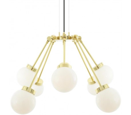 California lysekrone Ø95 cm 6 x E27 - Satineret messing