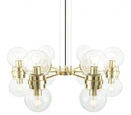 Eske lysekrone Ø80 cm 12 x E27 - Poleret messing