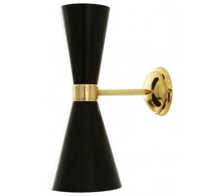 Florence Væglampe H42 cm 1 x E27 - Poleret messing/Hvid