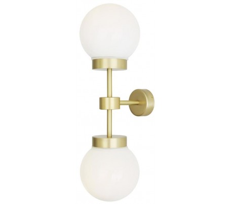 Grande Væglampe H53 cm 2 x E27 - Satineret messing/Klar