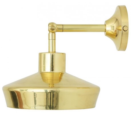 Florence Væglampe H42 cm 1 x E27 - Poleret messing/Hvid