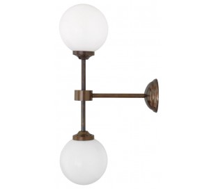 Grande Væglampe H53 cm 2 x E27 - Satineret messing/Klar