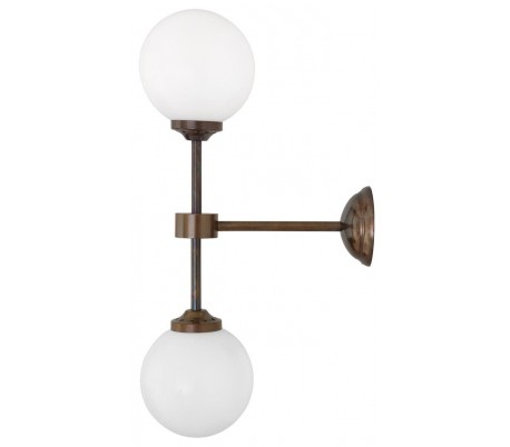 Grande Væglampe H53 cm 2 x E27 - Satineret messing/Klar