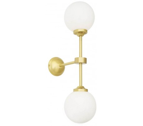 Yaounde Væglampe H50 cm 2 x G9 LED - Antik messing/Hvid