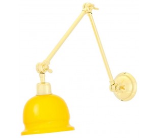 Nico Væglampe H45 - 79 cm 1 x E27 - Poleret messing/Racing green