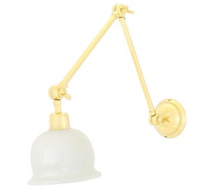 Nico Væglampe H45 - 79 cm 1 x E27 - Poleret messing/Gul