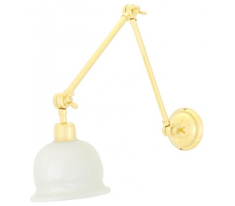 Nico Væglampe H45 - 79 cm 1 x E27 - Poleret messing/Gul