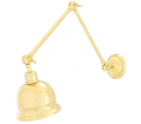 Nico Væglampe H45 - 79 cm 1 x E27 - Poleret messing/Hvid