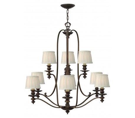 Dunhill Lysekrone Ø69,2 cm 5 x E14 - Antik bronze/Beige