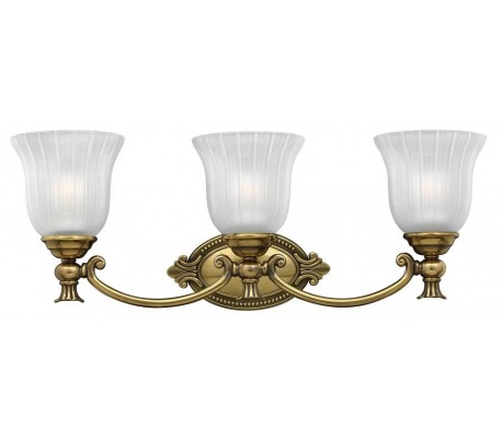 Francoise Badeværelseslampe i messing og glas H27,3 cm 1 x G9 LED - Antik messing/Frostet