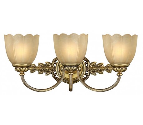 Isabella Badeværelseslampe i messing og glas H24,1 cm 1 x G9 LED - Antik messing/Rav