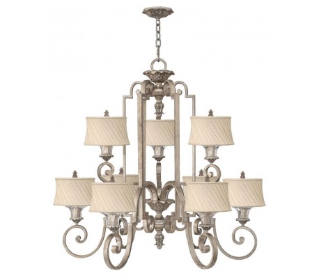 Kingsley Lysekrone Ø66 cm 5 x E14 - Antik sølv/Beige