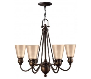 Mayflower Lysekrone Ø40,6 cm 3 x E27 - Aldret bronze/Rav