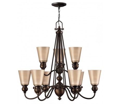 Mayflower Lysekrone Ø66 cm 6 x E27 - Aldret bronze/Rav