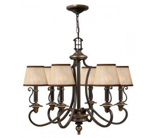 Mayflower Lysekrone Ø40,6 cm 3 x E27 - Aldret bronze/Rav