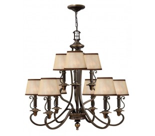 Mayflower Lysekrone Ø70,5 cm 6 x E14 - Aldret bronze/Rav