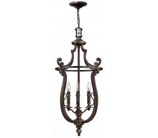 Plymouth Lysekrone Ø70,5 cm 6 x E14 - Aldret bronze/Rav