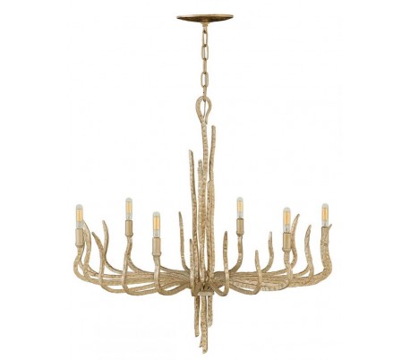 Plymouth Lysekrone Ø70,5 cm 6 x E14 - Aldret bronze/Rav