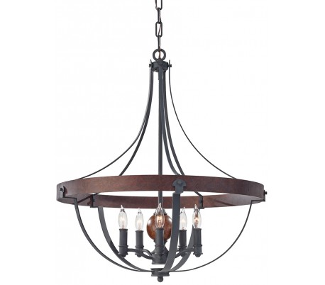 Alston Loftlampe Ø30,5 cm 3 x E14 - Rå sort/Brun