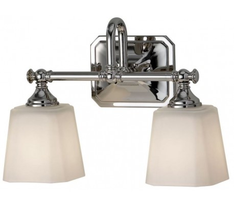 Concord Badeværelseslampe i stål og glas H25,7 cm 1 x G9 LED - Poleret krom/Hvid