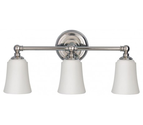 Huguenot Lake Badeværelseslampe i stål og glas B33 cm 2 x G9 LED - Poleret krom/Hvid