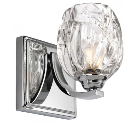 Huguenot Lake Badeværelseslampe i stål og glas H24,8 cm 1 x G9 LED - Poleret krom/Hvid