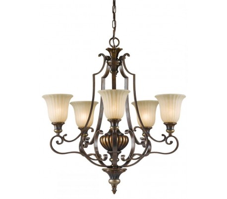 Kelham Hall Lysekrone Ø67,3 cm 5 x E14 - Antik guldbronze/Indie