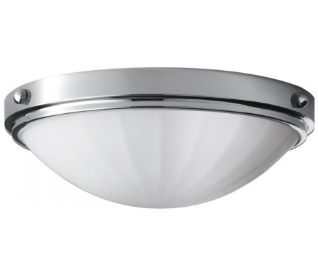 Perry Badeværelseslampe i stål og glas H22,2 cm 1 x G9 LED - Poleret krom/Hvid