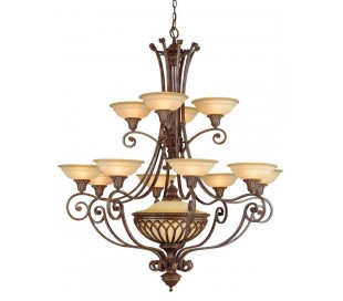 Stirling Castle Lysekrone Ø91,4 cm 7 x E27 - Rustik bronze