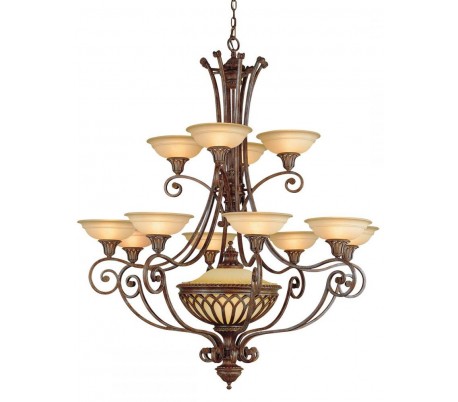 Stirling Castle Lysekrone Ø91,4 cm 7 x E27 - Rustik bronze