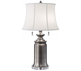 Stateroom Bordlampe H68,6 cm 2 x E27 - Antik messing/Hvid