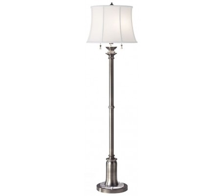 Stateroom Gulvlampe H157,5 cm 2 x E27 - Antik messing/Hvid