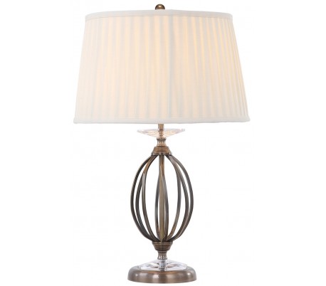 Stateroom Bordlampe H81,3 cm 1 x E27 - Antik nikkel/Hvid