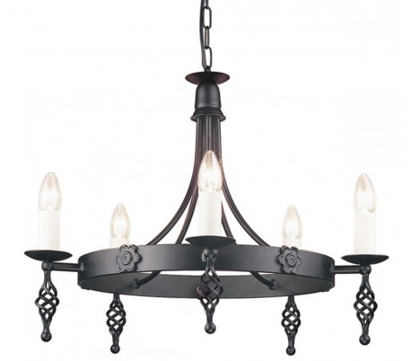 Bamboo Lysekrone Ø58 cm 5 x E14 - Patineret bronze