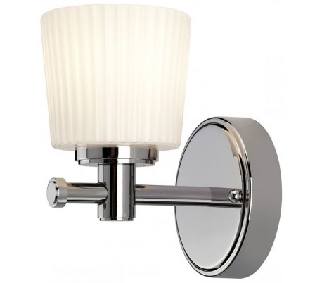 Austen Badeværelseslampe i messing og glas H24 cm 1 x G9 LED - Poleret krom/Hvid