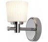 Binstead Badeværelseslampe i stål og glas H16,5 cm 1 x G9 LED - Poleret krom/Hvid