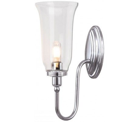 Blake Badeværelseslampe i messing og glas H34 cm 1 x G9 LED - Poleret messing/Klar