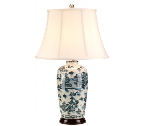 Blue Hex Bordlampe H75 cm 1 x E27 - Blå/Hvid