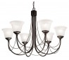 Carisbrooke Lysekrone Ø61 cm 6 x E14 - Sort/Opal
