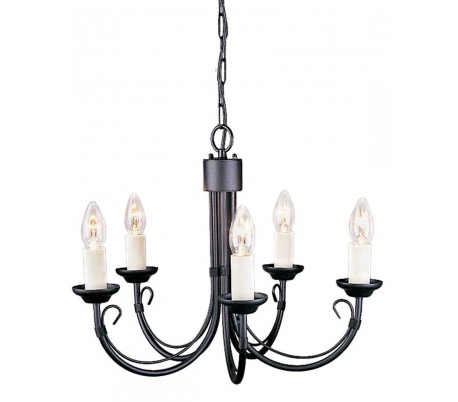 Carisbrooke Lysekrone Ø47 cm 5 x E14 - Sort