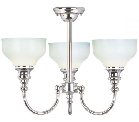 Cheadle Badeværelseslampe i stål og glas H28,5 cm 1 x G9 LED - Poleret krom/Hvid