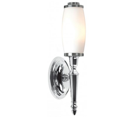Dryden Badeværelseslampe i messing og glas H40 cm 1 x G9 LED - Poleret messing/Hvid