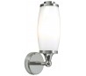 Eliot Badeværelseslampe i messing og glas H28 cm 1 x G9 LED - Poleret krom/Hvid
