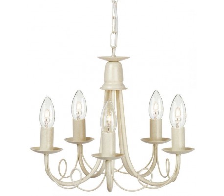 Minster Lysekrone Ø37 cm 5 x E14 - Sortguld patineret