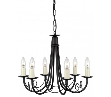 Minster Lysekrone Ø37 cm 5 x E14 - Sort