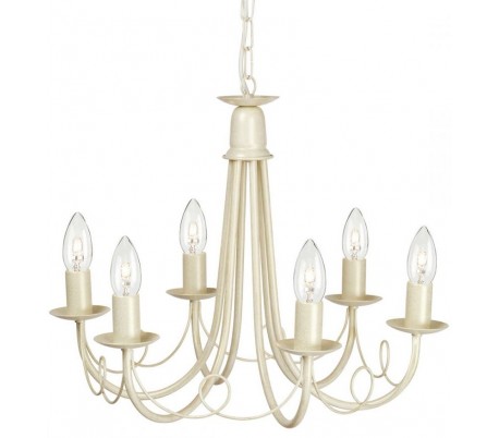 Minster Lysekrone Ø37 cm 5 x E14 - Elfenbensguld patineret