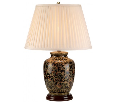 Morris Bordlampe H74 cm 1 x E27 - Sortguld/Creme